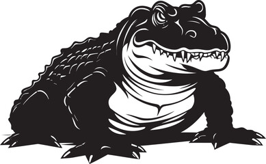 Wilderness Sovereign Black Alligator Icon Mystic Scale Vector Alligator Emblem