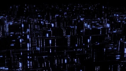 Datentransfer, Stadt, Großstadt, dunkel, Nacht, Internet, blau, SSL, Verschlüsselung, Sicherheit,...