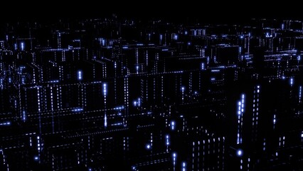 Datentransfer, Stadt, Großstadt, dunkel, Nacht, Internet, blau, SSL, Verschlüsselung, Sicherheit,...