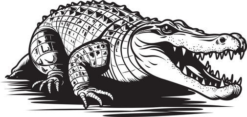 Predator s Reign Black Vector Alligator Alligator Authority Logo in Black Vector