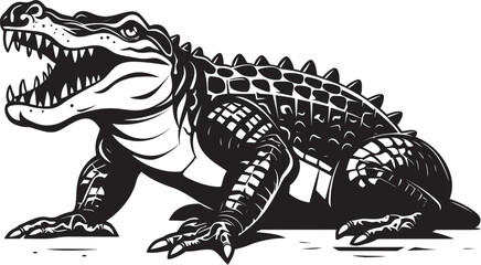 Predator s Realm Black Vector Alligator Alligator Authority Logo in Black Vector