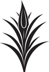 Healing Touch Vector Aloe Plant in Black Leafy Harmony Black Aloe Vector Emblem