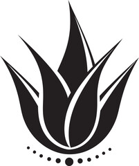 Fototapeta premium Botanical Harmony Aloe Black Logo Design Healing Essence Black Vector Aloe Icon