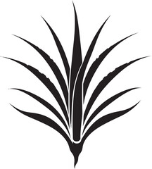 Nature s Touch Vector Aloe Plant Emblem Leafy Elegance Aloe Vera Black Icon