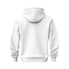 White Pullover. White Hoodie. Model for Design. Transparent Background.