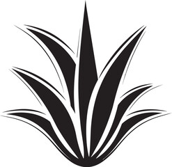 Organic Elegance Black Aloe Plant Icon Green Wellness Aloe Vector Logo Design