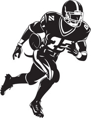 Game winning Drive Football Player Emblem Gridiron Hero American Football Vector Logo