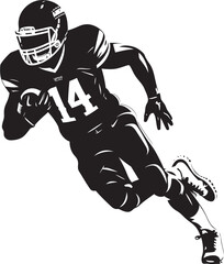 Athletic Excellence Football Player Vector Gridiron King American Football Icon in Black