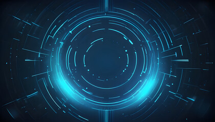 Obraz premium Futuristic circle vector HUD interface screen design. Abstract style on blue background. Abstract vector background. Abstract technology communication design innovation concept background.