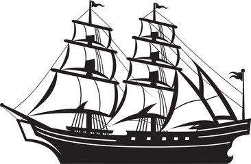 Oceanic Relic Vector Ancient Ship Icon Maritime Heritage Ancient Ship Emblem
