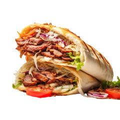 Turkish Pizza. Lahmacun. Wraps. Transparent Background - Gen AI