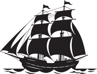 Timeless Maritime Vector Ship Icon Design Historic Seafarer Ancient Vessel Emblem