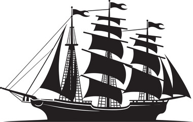 Timeless Mariners Vector Ship Emblem Ancient Odyssey Black Ship Logo Icon