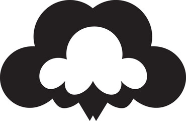 Brooding Cumulus Cartoon Cloud in Black Thunderous Rage Angry Cloud Design