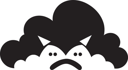 Brooding Tempest Vector Angry Cloud Design Vexed Vapor Black Angry Cloud Character