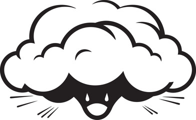 Stormy Vortex Vector Angry Cloud Design Riled Nimbus Angry Cartoon Cloud Emblem