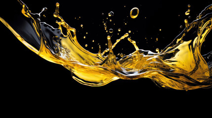 Splash of oil on black background
