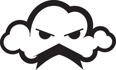 Thunderous Rage Angry Cloud Logo Icon Stormy Fury Vector Angry Cloud Design