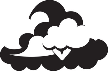 Raging Gale Angry Black Cartoon Cloud Brooding Tempest Angry Cloud Icon Design