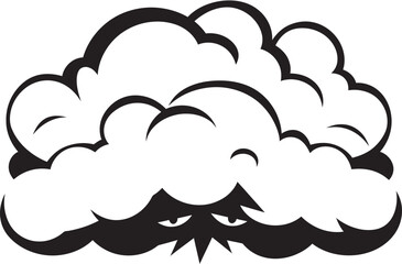 Menacing Thunderhead Angry Cloud Emblem Design Furious Cumulus Black Angry Cloud Logo