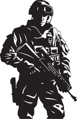 Combat Readiness Vector Armed Forces Emblem Soldier s Resolve Black Armyman Logo Design