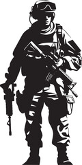 Soldier s Resolve Black Armyman Icon Combat Sentinel Vector Armyman Logo