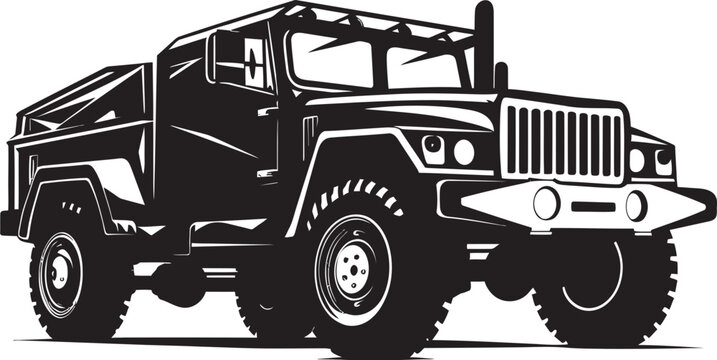 Militant Pathfinder Vector Army SUV Icon Battle Ready Expedition 4x4 Black Logo