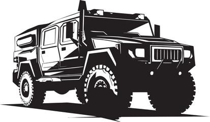 Defensive Expedition Military Vehicle Icon Warrior s Ride Black Army 4x4 Logo