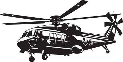 Pathfinder Heli Vector Army Aircraft Symbol Strategic Skies Army Helicopter Black Icon - obrazy, fototapety, plakaty