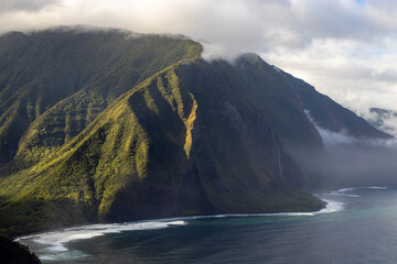 waterfall in the fog