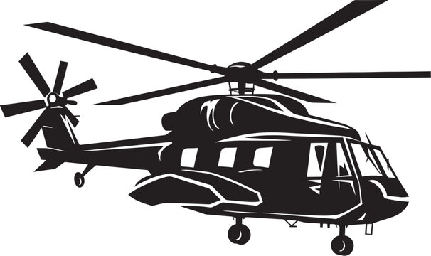black helicopter graphic, side view, transport clip art preview