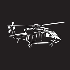 Battle Ready Whirlybird Black Logo Icon Defensive Guardian Army Helicopter Emblem