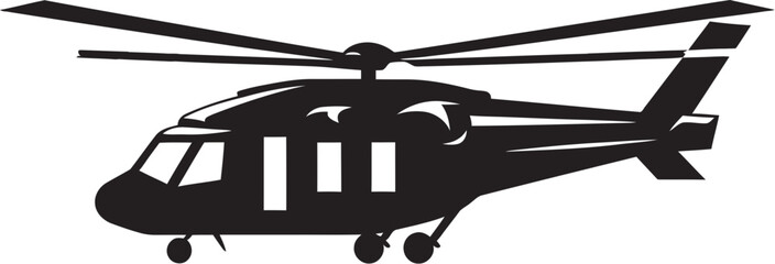 Combat Rotorcraft Vector Black Logo Emblem Tactical Huey Military Chopper Symbol