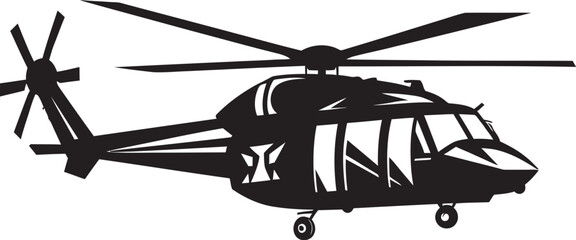 Strategic Skyhawk Vector Black Emblem Combat Copter Army Helicopter Icon