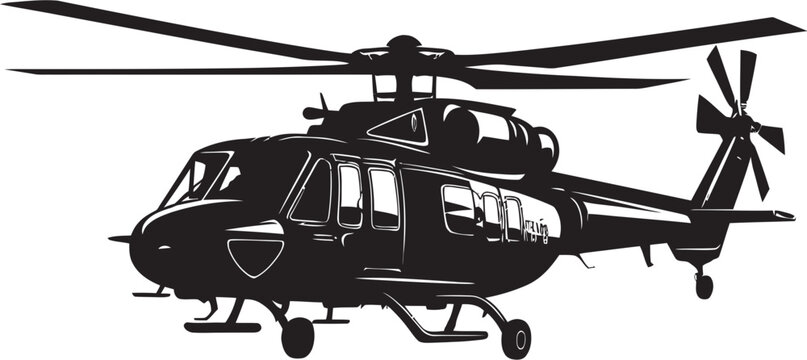 black helicopter side view, detailed, isolated clip art preview