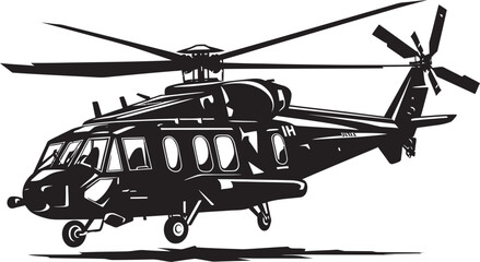 Defensive Gunship Military Helicopter Emblem Warrior s Flight Black Army Copter Symbol