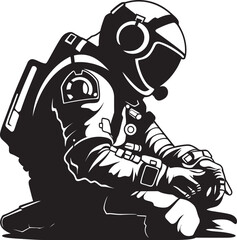 Zero Gravity Explorer Astronaut Emblem Orbital Quest Vector Space Logo