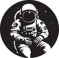 Galactic Frontier Astronaut Emblem Design Cosmic Vanguard Astronaut Emblematic Icon