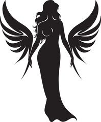 Seraphic Radiance Angel Wings Emblem Heavenly Grace Vector Angelic Logo