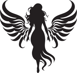 Ethereal Messenger Vector Winged Symbol Angelic Radiance Beautiful Wings Icon