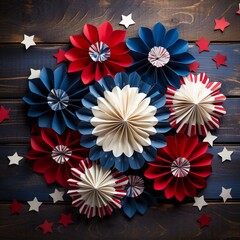 Celebrate Independence Day with these beautifully crafted paper decorations, echoing the United States' national hues