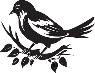 Weaver Wings Black Bird Nest Logo Feathered Nesting Vector Bird Icon