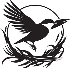 Crafted Perch Vector Nest Logo Aviary Maven Black Bird Nest Icon