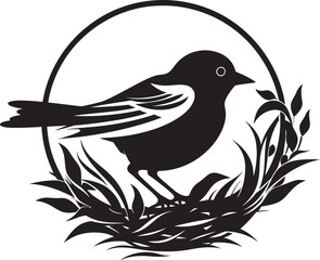 Aviary Maven Black Bird Nest Icon Nest Weaver Vector Icon Design