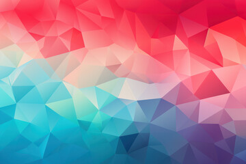 Obraz premium Vibrant Geometric Canvas, Red & Teal Low Poly Background