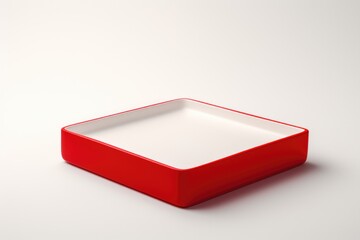 red dishes for demonstrating products and goods on a white background.