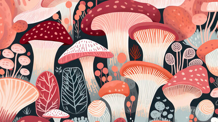 Enchanted Forest Fungi Background