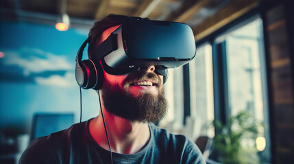 Virtual Awakening: A Man's Intense Journey Through Digital Landscapes