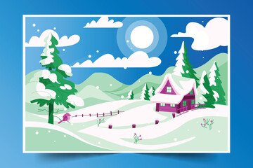 Naklejka premium flat background winter season design vector illustration
