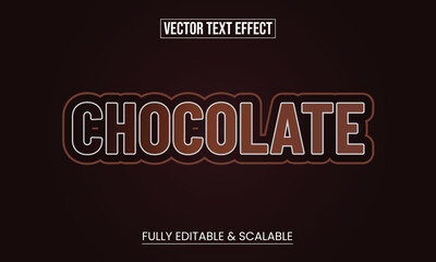 Vector Modern Editable Chocolate Text Effect